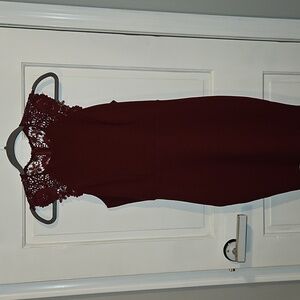 Lulu's Burgundy Lace Mini Dress